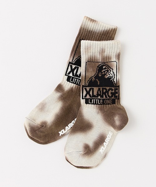 XLARGE KIDS(エクストララージキッズ)の「タイダイクルーソックス【日本製】(ソックス/靴下・キッズ・ライトブルー/ライトグレー/ブルー・13-15cm/15-17cm/17-19cm/19-21cm)」の1枚目の写真