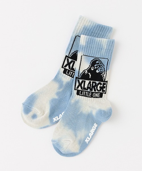 XLARGE KIDS(エクストララージキッズ)の「タイダイクルーソックス【日本製】(ソックス/靴下・キッズ・ライトブルー/ライトグレー/ブルー・13-15cm/15-17cm/17-19cm/19-21cm)」の2枚目の写真