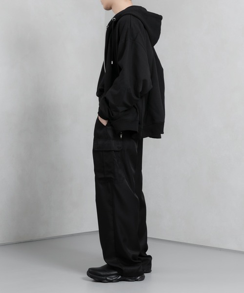 Adoon plain（アドーンプレーン）の「【Adoon plain】トロミカーゴパンツ（カーゴパンツ・メンズ・ブラック・SMALL/MEDIUM/LARGE）」の4枚目の写真