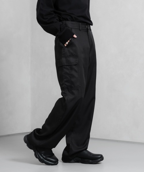 Adoon plain（アドーンプレーン）の「【Adoon plain】トロミカーゴパンツ（カーゴパンツ・メンズ・ブラック・SMALL/MEDIUM/LARGE）」の9枚目の写真