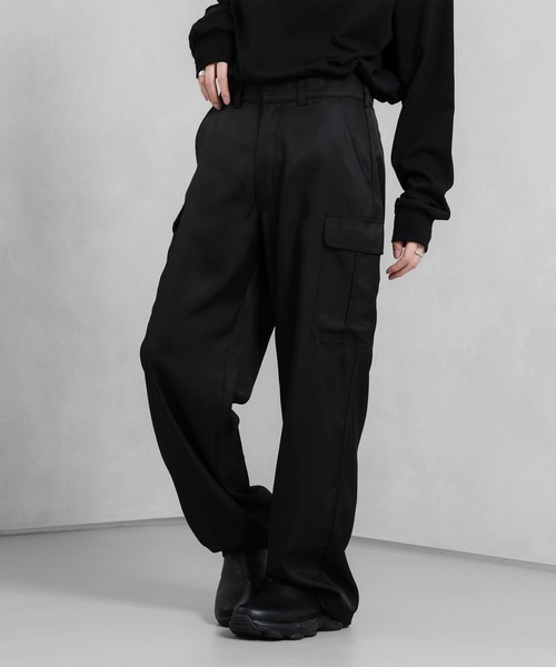 Adoon plain（アドーンプレーン）の「【Adoon plain】トロミカーゴパンツ（カーゴパンツ・メンズ・ブラック・SMALL/MEDIUM/LARGE）」の7枚目の写真