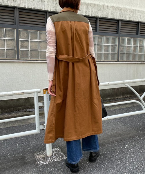 CIAOPANIC（チャオパニック）の「【CPC SCAMP】ミリタリーロングジレ（ベスト・レディース・カーキ/ブラウン・FREE）」の9枚目の写真