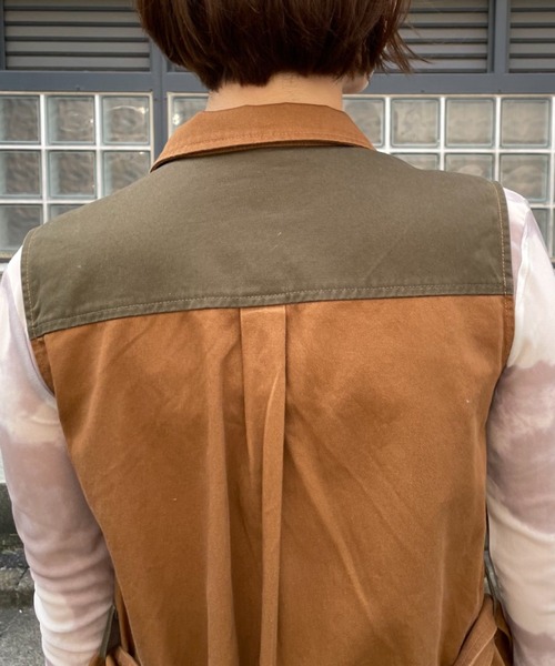 CIAOPANIC（チャオパニック）の「【CPC SCAMP】ミリタリーロングジレ（ベスト・レディース・カーキ/ブラウン・FREE）」の16枚目の写真