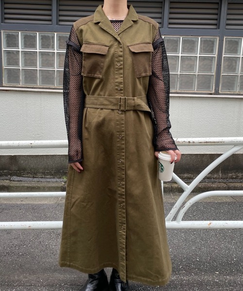 CIAOPANIC（チャオパニック）の「【CPC SCAMP】ミリタリーロングジレ（ベスト・レディース・カーキ/ブラウン・FREE）」の21枚目の写真