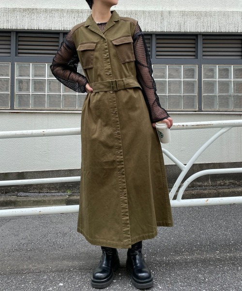 CIAOPANIC（チャオパニック）の「【CPC SCAMP】ミリタリーロングジレ（ベスト・レディース・カーキ/ブラウン・FREE）」の20枚目の写真