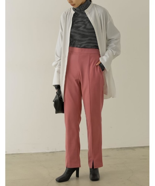 Re:EDIT（リエディ）の「裏起毛細ボーダー指穴タートルネックトップス（その他トップス・レディース・ホワイト×ブラック/ブラック×ホワイト・MEDIUM）」の12枚目の写真