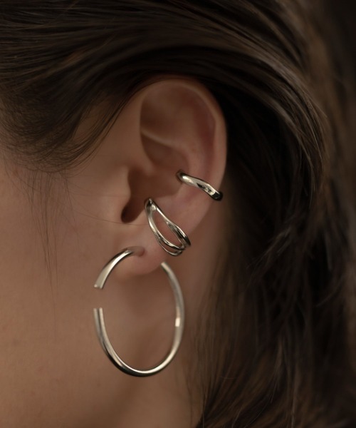 送税込【AMY O】Bold Double Band Ear Cuff イヤーカフ☆国内発 ボールドワンタッチイヤーカフ 韓国アクセサリー、軟骨ピアス