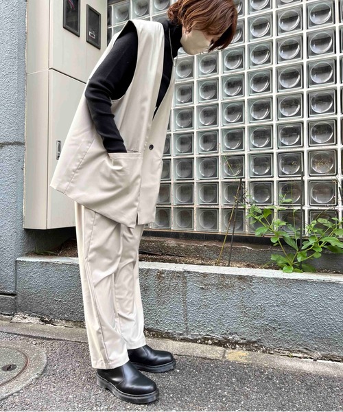 NO NEED(ノーニード)の「TRダブルジレベスト セットアップ可能/ユニセックス/(ベスト・メンズ・ベージュ/ブラック・フリ-)」の14枚目の写真