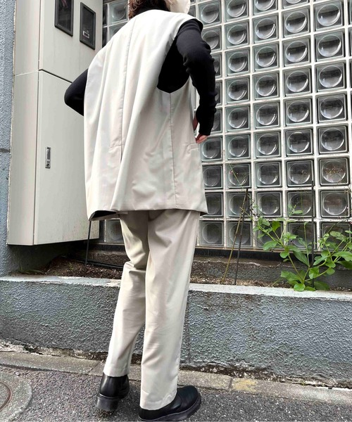 NO NEED(ノーニード)の「TRダブルジレベスト セットアップ可能/ユニセックス/(ベスト・メンズ・ベージュ/ブラック・フリ-)」の9枚目の写真