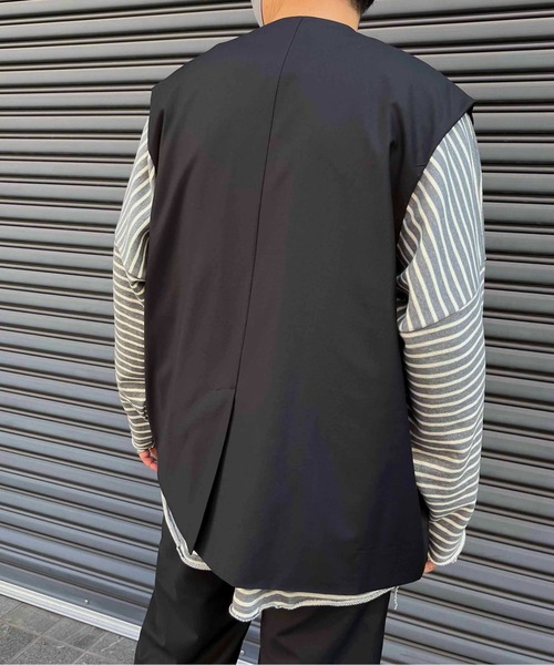 NO NEED(ノーニード)の「TRダブルジレベスト セットアップ可能/ユニセックス/(ベスト・メンズ・ベージュ/ブラック・フリ-)」の6枚目の写真