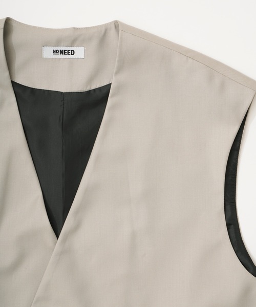 NO NEED(ノーニード)の「TRダブルジレベスト セットアップ可能/ユニセックス/(ベスト・メンズ・ベージュ/ブラック・フリ-)」の22枚目の写真