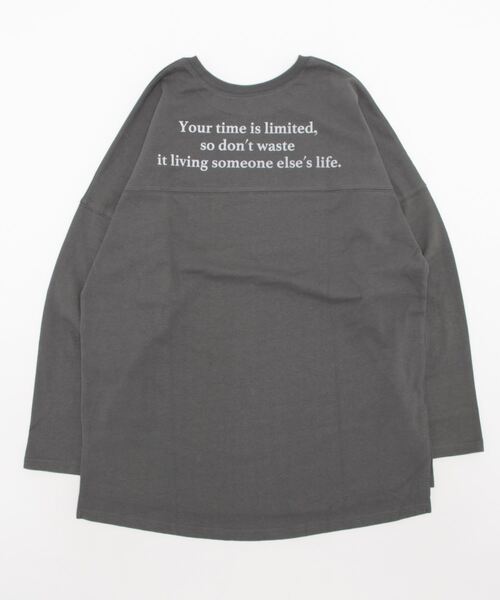 coca(coca)(コカ)の「バックプリントへビーウェイトフットボールロンT(Tシャツ/カットソー・レディース・チャコール/アイボリー・M/L)」の3枚目の写真