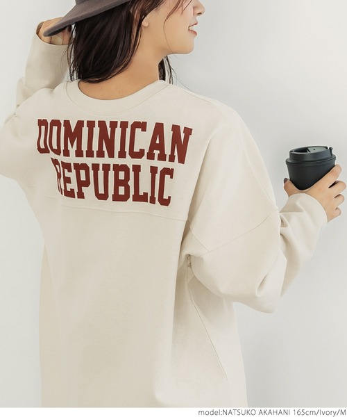 coca(coca)(コカ)の「バックプリントへビーウェイトフットボールロンT(Tシャツ/カットソー・レディース・チャコール/アイボリー・M/L)」の6枚目の写真