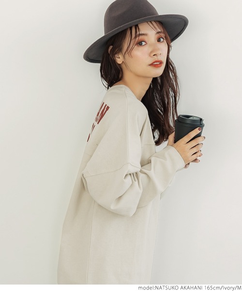 coca(coca)(コカ)の「バックプリントへビーウェイトフットボールロンT(Tシャツ/カットソー・レディース・チャコール/アイボリー・M/L)」の8枚目の写真