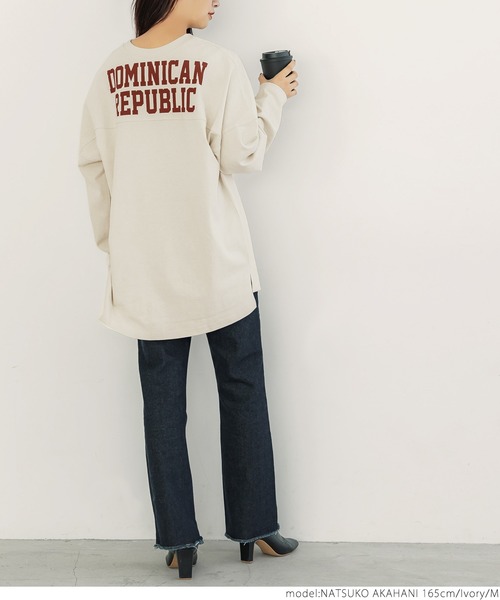 coca(coca)(コカ)の「バックプリントへビーウェイトフットボールロンT(Tシャツ/カットソー・レディース・チャコール/アイボリー・M/L)」の9枚目の写真