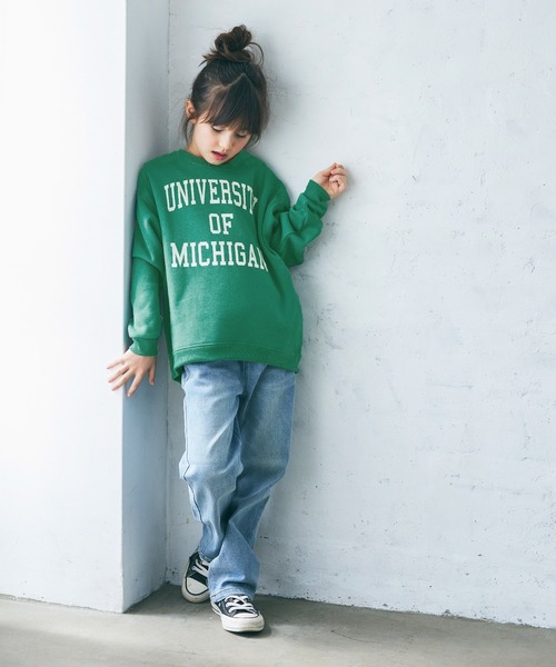 coca（coca）（コカ）の「＼新色登場／キッズ 親子お揃いふわり～ロゴスウェット（スウェット・キッズ・グリーン/ブラック/グレー/アイボリー/ブラウン・100/110/120/130/140）」の6枚目の写真