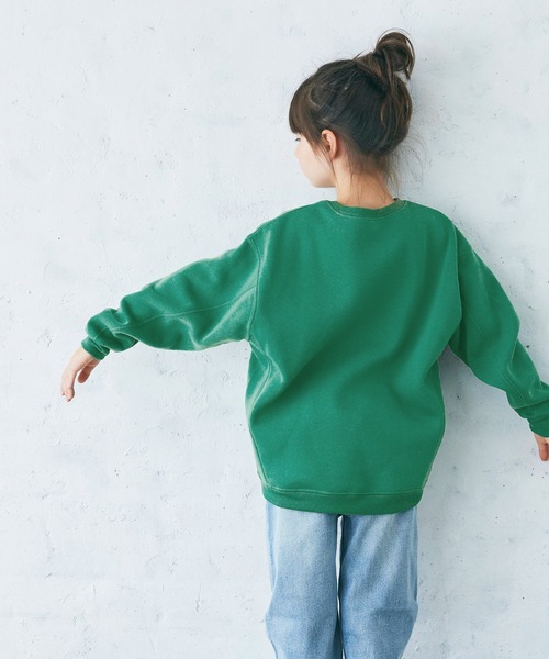 coca（coca）（コカ）の「＼新色登場／キッズ 親子お揃いふわり～ロゴスウェット（スウェット・キッズ・グリーン/ブラック/グレー/アイボリー/ブラウン・100/110/120/130/140）」の9枚目の写真