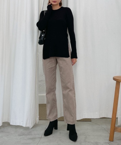 Vicente(ヴィセンテ)の「Side slit knit(ニット/セーター・レディース・ホワイト/ブラック/ベージュ・FREE)」の10枚目の写真