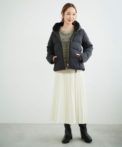 le.coeur blanc（ルクールブラン）の「総柄ジャガードニット（ニット/セーター・レディース・ブラック系その他/ベージュ系その他2・38）」の6枚目の写真