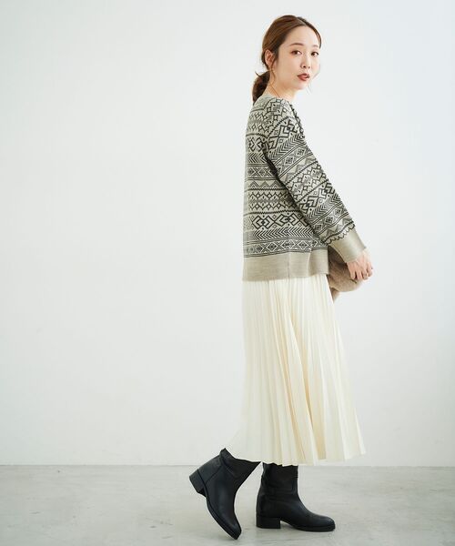 le.coeur blanc（ルクールブラン）の「総柄ジャガードニット（ニット/セーター・レディース・ブラック系その他/ベージュ系その他2・38）」の12枚目の写真