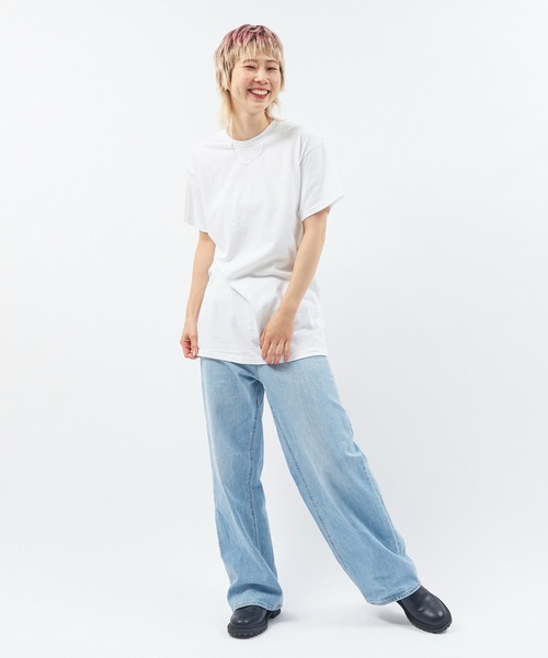 Alite cloth(アリーテクロス)の「GILDAN 無地 オーバーサイズTシャツ(Tシャツ/カットソー・レディース・ブラック/グレー/ネイビー/ホワイト・S/M/L/XL)」の6枚目の写真