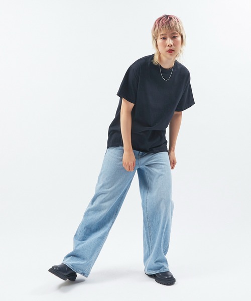 Alite cloth(アリーテクロス)の「GILDAN 無地 オーバーサイズTシャツ(Tシャツ/カットソー・レディース・ブラック/グレー/ネイビー/ホワイト・S/M/L/XL)」の16枚目の写真