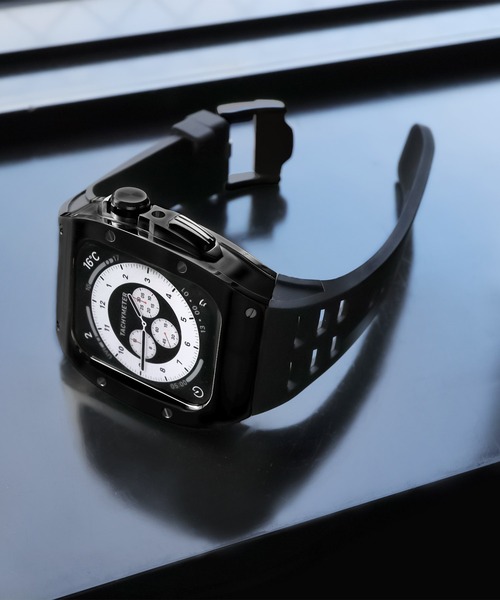 Urban Coral(アーバンコーラル)の「Apple Watch Band / アップルウォッチ ケース バンド ステンレスカスタムセット / Urban Coral(デジタル腕時計・メンズ・ブラック系その他/シルバー/ブラック/シャンパン・44mm/45mm)」の1枚目の写真
