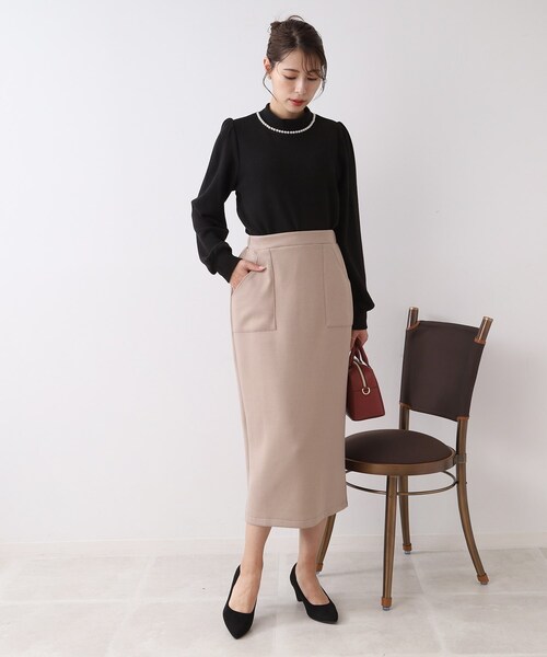 DRESKIP（ドレスキップ）の「◆パ－ル調付きサカリバ起毛プルオーバー（Tシャツ/カットソー・レディース・ブラック/ピンク系/ベージュ・02/03/04）」の13枚目の写真