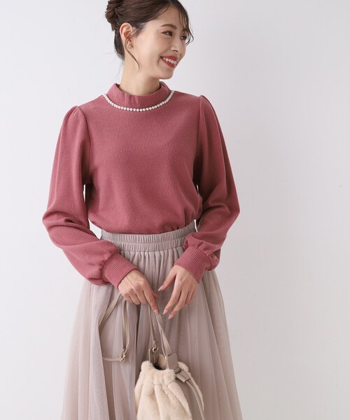 DRESKIP（ドレスキップ）の「◆パ－ル調付きサカリバ起毛プルオーバー（Tシャツ/カットソー・レディース・ブラック/ピンク系/ベージュ・02/03/04）」の17枚目の写真