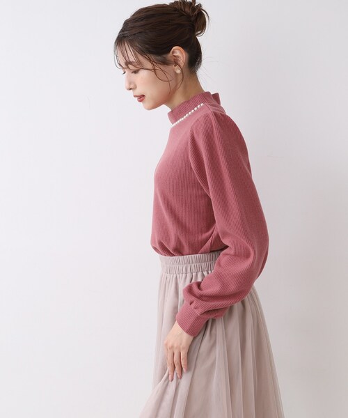 DRESKIP（ドレスキップ）の「◆パ－ル調付きサカリバ起毛プルオーバー（Tシャツ/カットソー・レディース・ブラック/ピンク系/ベージュ・02/03/04）」の18枚目の写真