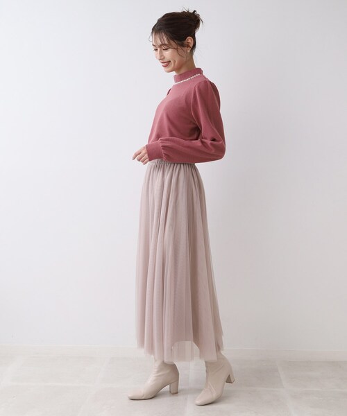 DRESKIP（ドレスキップ）の「◆パ－ル調付きサカリバ起毛プルオーバー（Tシャツ/カットソー・レディース・ブラック/ピンク系/ベージュ・02/03/04）」の21枚目の写真