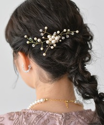 Kana | リーフモチーフ パール ヘアコーム 結婚式 お呼ばれ オケージョン(その他ヘアアクセサリー)