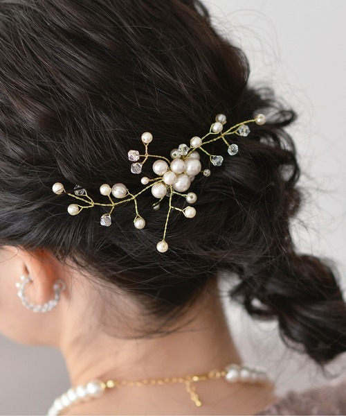 Kana(カナ)の「リーフモチーフ パール ヘアコーム 結婚式 お呼ばれ オケージョン(その他ヘアアクセサリー・レディース・シルバー/ゴールド・フリー)」の8枚目の写真