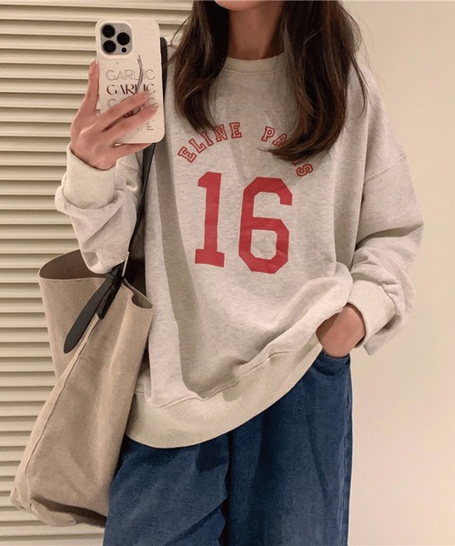 Chaco closet（チャコ クローゼット）の「ナンバリングスウェットプルオーバー（スウェット・レディース・ネイビー/ホワイト/アイボリー/グレー・FREE）」の19枚目の写真