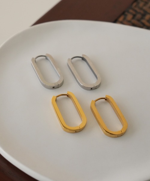 IAMUSE（アイアミューズ）の「金属アレルギー対応　オーバルフープピアス S0873【IAMUSE】（ピアス（両耳用）・レディース・ゴールド/シルバー・FREE）」の12枚目の写真