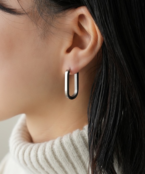 IAMUSE（アイアミューズ）の「金属アレルギー対応　オーバルフープピアス S0873【IAMUSE】（ピアス（両耳用）・レディース・ゴールド/シルバー・FREE）」の10枚目の写真