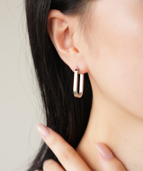 IAMUSE（アイアミューズ）の「金属アレルギー対応　オーバルフープピアス S0873【IAMUSE】（ピアス（両耳用）・レディース・ゴールド/シルバー・FREE）」の19枚目の写真