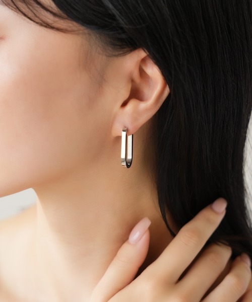 IAMUSE（アイアミューズ）の「金属アレルギー対応　オーバルフープピアス S0873【IAMUSE】（ピアス（両耳用）・レディース・ゴールド/シルバー・FREE）」の20枚目の写真