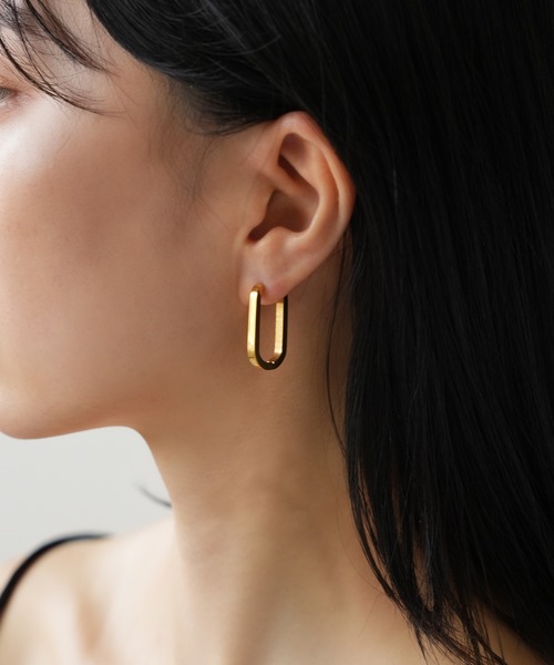 IAMUSE（アイアミューズ）の「金属アレルギー対応　オーバルフープピアス S0873【IAMUSE】（ピアス（両耳用）・レディース・ゴールド/シルバー・FREE）」の17枚目の写真