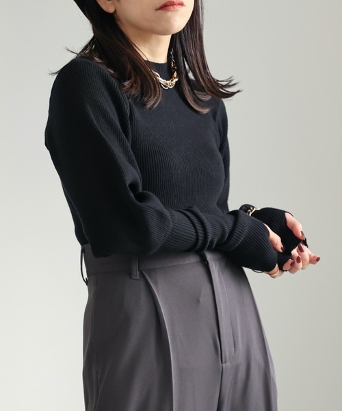 ap retro（アプレトロ）の「リブ編みパフスリーブプルオーバー（ニット/セーター・レディース・ブラック/ベージュ/アイボリー・FREE）」の20枚目の写真