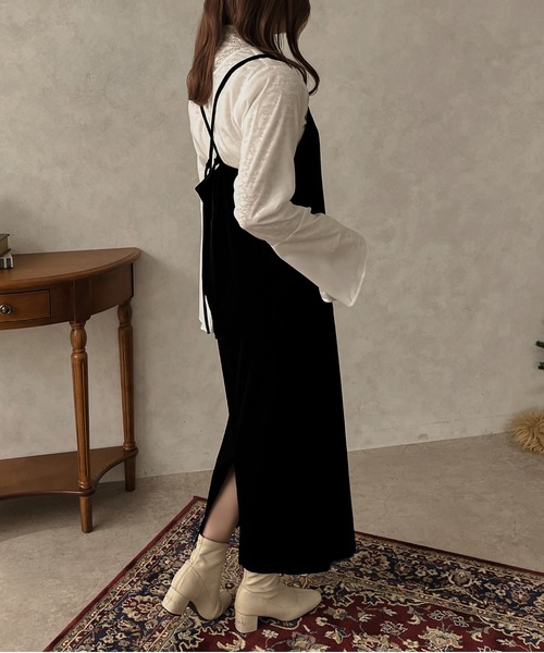 apres jour clair(アプレジュールクレア)の「【apres jour clair】ベロアキャミワンピース【ZOZOTOWN限定アイテム】(ワンピース・レディース・ダークブラウン/ブラック/ベージュ・フリー/X-LARGE)」の14枚目の写真