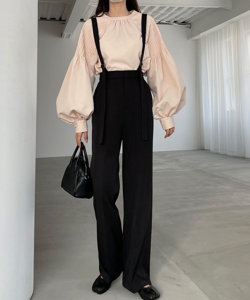 Louere（ルエレ）の「【取り外し可】サスペンダーストレートパンツ（その他パンツ・レディース・ブラック/アイボリー/ベージュ・SMALL/MEDIUM/LARGE）」の10枚目の写真