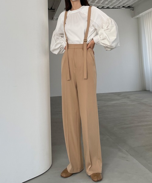 Louere（ルエレ）の「【取り外し可】サスペンダーストレートパンツ（その他パンツ・レディース・ブラック/アイボリー/ベージュ・SMALL/MEDIUM/LARGE）」の12枚目の写真