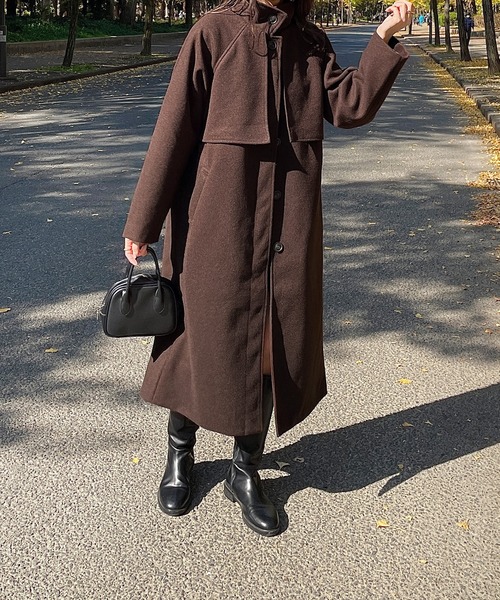 LE MORE（リモア）の「フェイクウールケープロングコート（その他アウター・レディース・ブラック/ブラウン/アイボリー/モカ・FREE）」の18枚目の写真