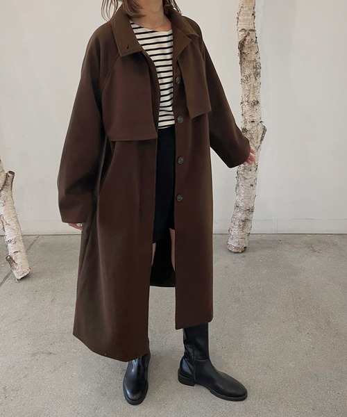 LE MORE（リモア）の「フェイクウールケープロングコート（その他アウター・レディース・ブラック/ブラウン/アイボリー/モカ・FREE）」の17枚目の写真