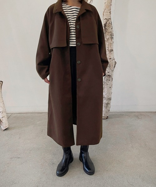 LE MORE（リモア）の「フェイクウールケープロングコート（その他アウター・レディース・ブラック/ブラウン/アイボリー/モカ・FREE）」の16枚目の写真