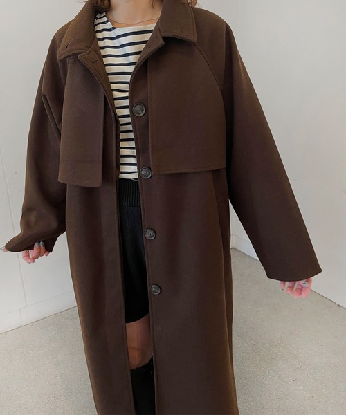 LE MORE（リモア）の「フェイクウールケープロングコート（その他アウター・レディース・ブラック/ブラウン/アイボリー/モカ・FREE）」の15枚目の写真