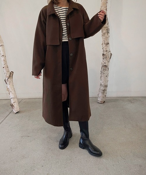 LE MORE（リモア）の「フェイクウールケープロングコート（その他アウター・レディース・ブラック/ブラウン/アイボリー/モカ・FREE）」の14枚目の写真