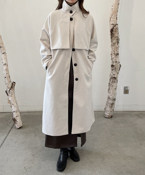 LE MORE（リモア）の「フェイクウールケープロングコート（その他アウター・レディース・ブラック/ブラウン/アイボリー/モカ・FREE）」の21枚目の写真