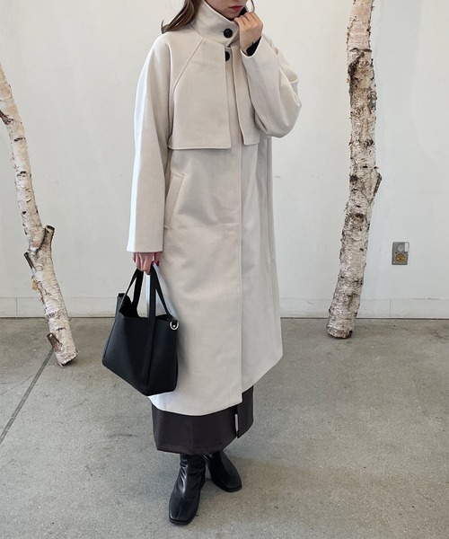 LE MORE（リモア）の「フェイクウールケープロングコート（その他アウター・レディース・ブラック/ブラウン/アイボリー/モカ・FREE）」の20枚目の写真